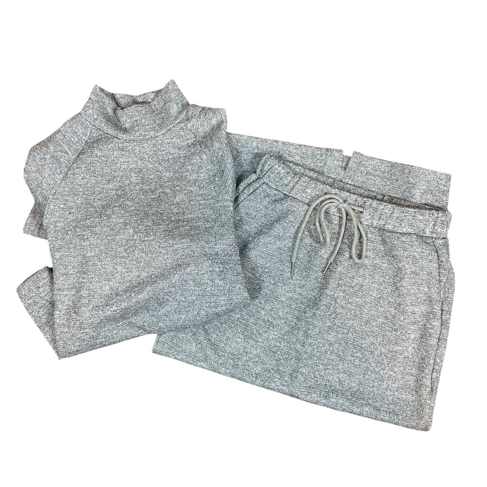 WALTER BAKER Women's XS Grey Knit Set Mock Neck top and Pencil Skirt